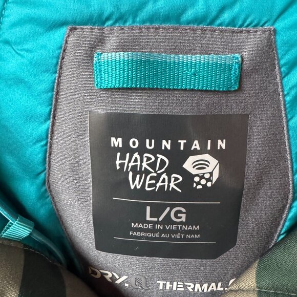 Mountain Hardwear Green/Tan Striped Barnsie Jacket in Women's Large - Picture 3 of 15